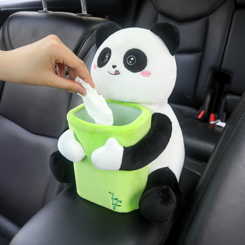 创意车载纸巾盒垃圾桶二合一可爱汽车扶手箱抽纸盒多功能车上用品