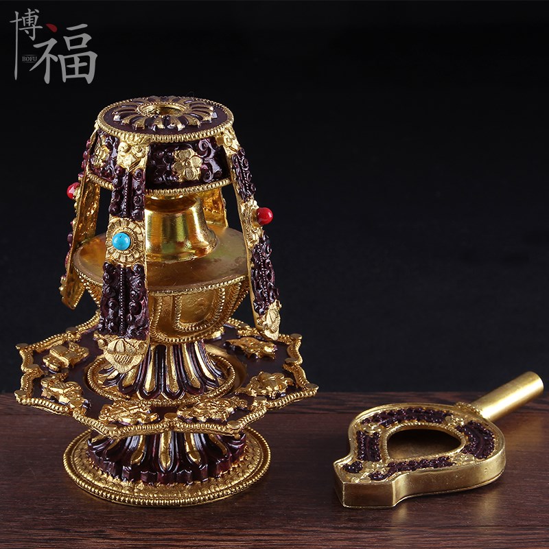 现货速发博福黄铜家用供奉用品尼泊尔工艺如意净水宝瓶灌顶壶文巴