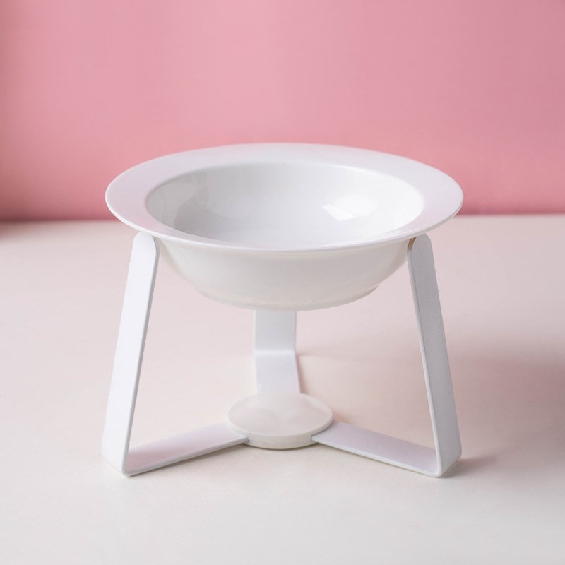 现货速发猫碗陶瓷高脚碗飞碟猫狗碗不黑下巴猫狗食盆喝水拆装架子