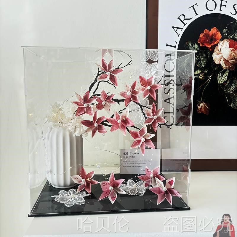 速发亚盒力手提花盒发财树花盒有钱花花克情人节花盒插花礼盒包装