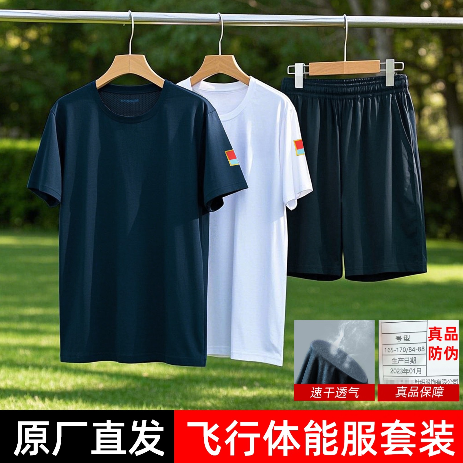 夏季正品飞行体能训练服短袖圆领T恤短裤速干透气男款运动服套装