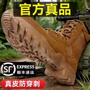 新式棕色作战训靴男超轻户外防水训练靴冬季高帮耐磨防穿刺沙漠靴