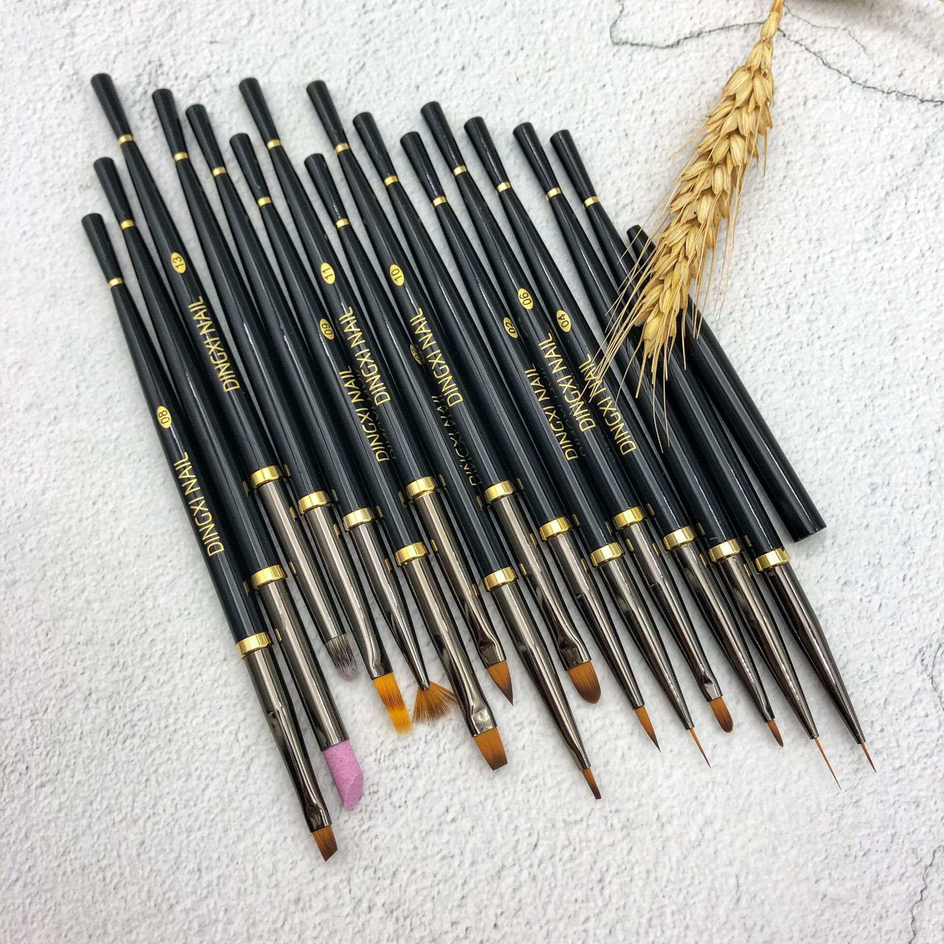 젤브러시 밍크 헤어 네일 펜 크리스탈 조각 라이트 테라피 풀