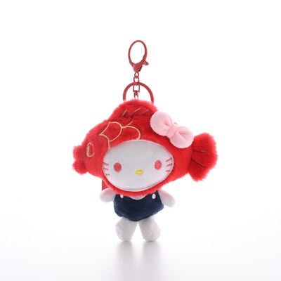 爆款年年有鱼头套hellokitty包包挂件凯蒂猫kt猫书包挂饰品公仔