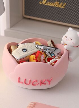 花盆收纳摆件酒店招财猫前台创意