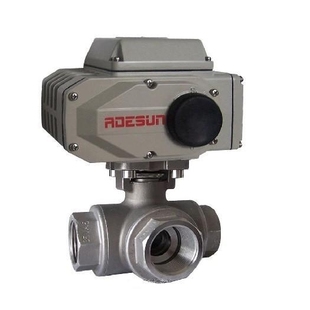 中隆鼎控供应Q914 电动不锈钢三通球阀 Q915电动三通内螺纹球阀