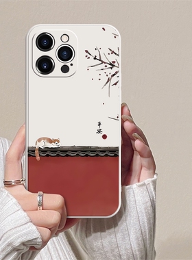 ins风可爱创宫廷橘猫镜头全包防摔手机壳适用苹果iPhone161514vivox90华为nova10红米k60OPPOreno9小米13