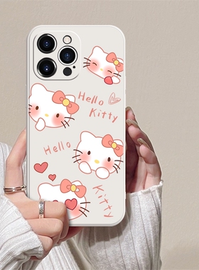 ins风可爱创意HelloKitty镜头全包防摔手机壳适用苹果iPhone161514vivox90华为nova10红米k60OPPOreno9小米13