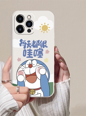 ins风可爱创意哆啦A梦镜头全包防摔手机壳适用苹果iPhone161514vivox90华为nova10红米k60OPPOreno9小米13