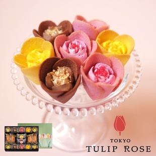 ROSE郁金香玫瑰卷饼干礼盒夹心 日本进口TULIP 现货顺丰