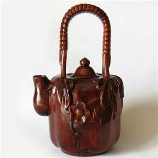 茶道茶具商务礼品 中号红木茶壶 红木工艺品木雕刻摆件