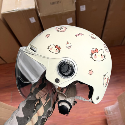 hellokitty头盔3C认证电动车女生可爱夏天防晒四季通用儿童安全帽