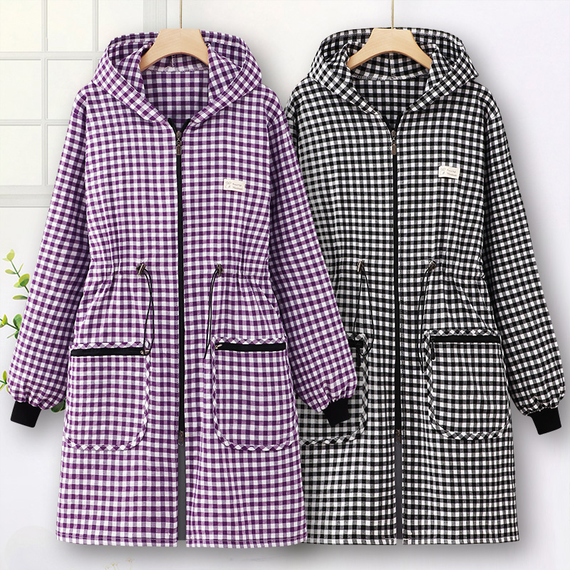 长袖纯棉罩衣家用厨房围裙