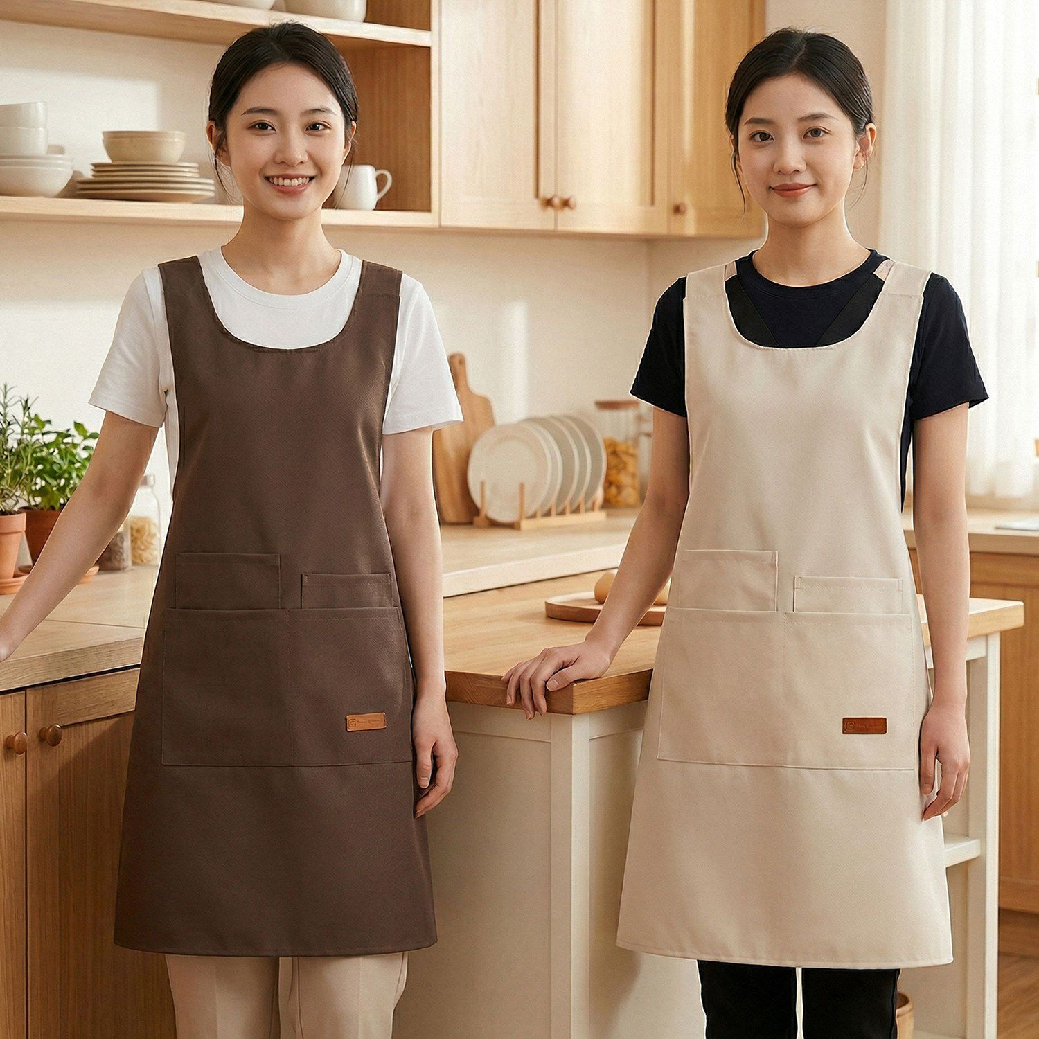 咖啡师围裙食堂工作服定制logo