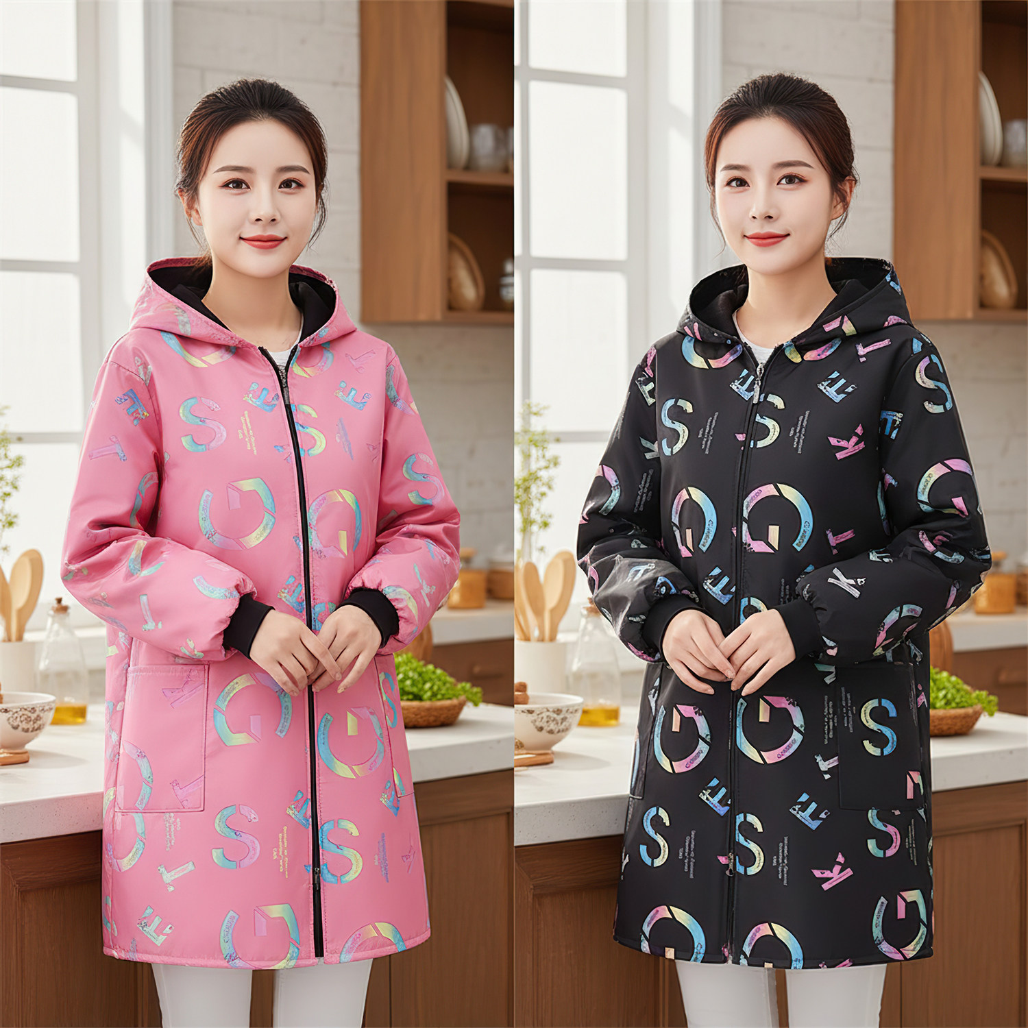 工厂车间围裙厨房家用美甲工作服