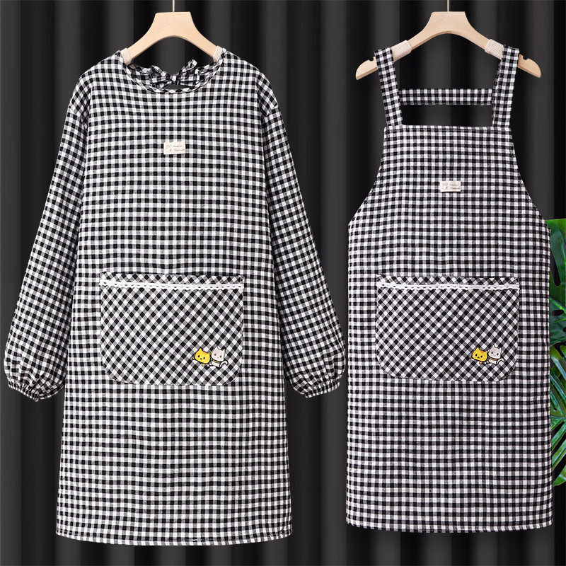 长袖围裙罩衣女2025新款纯棉厨房家用网红洋气餐饮专用工作服饭单,家庭/个人清洁工具,围裙,淘宝优惠券,粉丝福利购,淘宝优惠卷