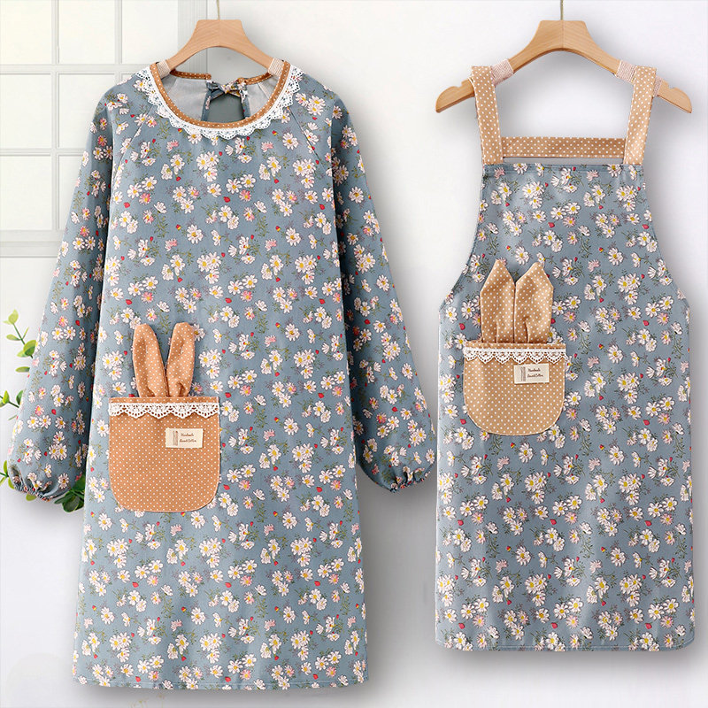 罩衣女新款帆布长袖围裙厨房家用专用纯棉2025男围腰防污时尚透气,家庭/个人清洁工具,围裙,淘宝优惠券,粉丝福利购,淘宝优惠卷