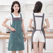 纯棉围裙餐饮专用夏季薄款女家用厨房2025网红新款工作服定制logo