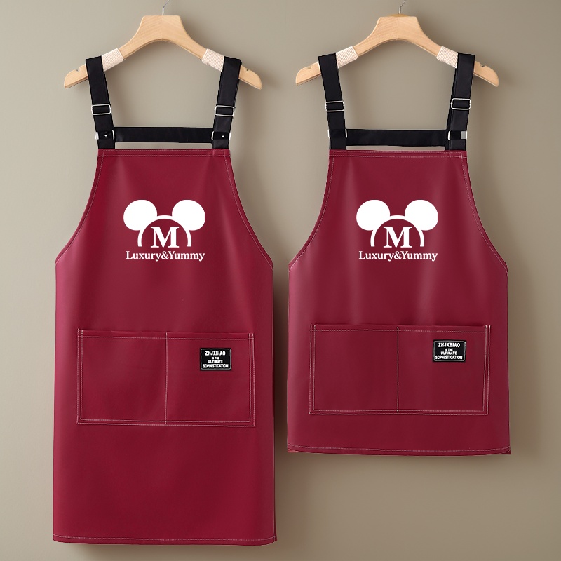 炒菜围裙厨房家用护衣皮革工作服女上班专用2025新款防水防油定制