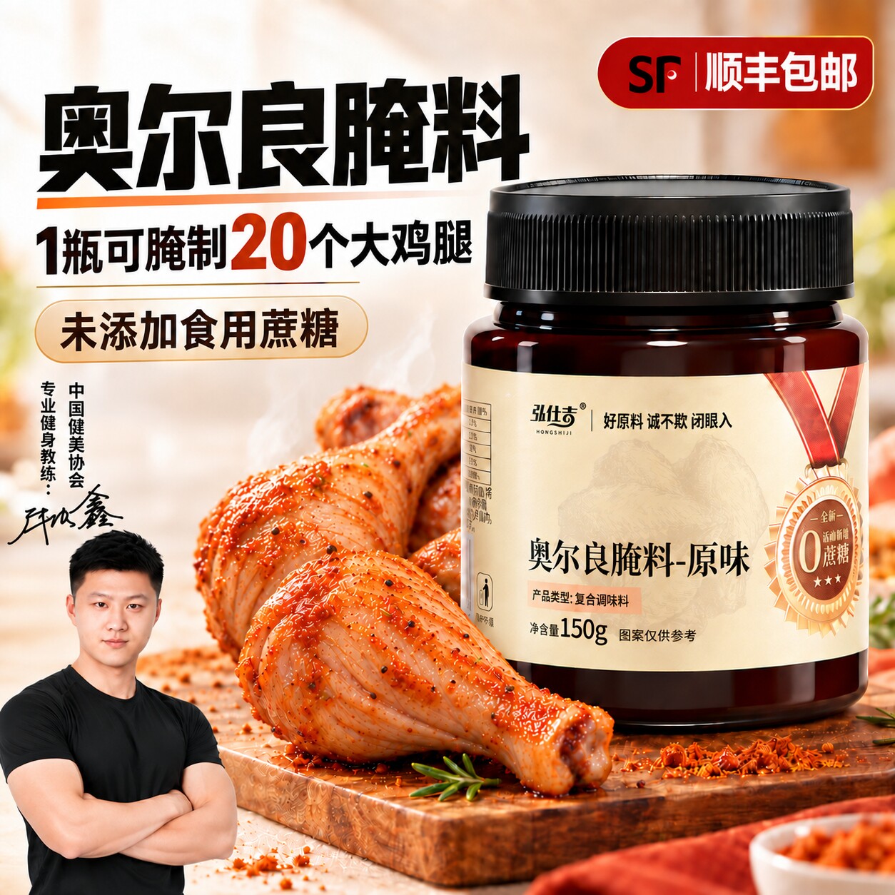 未添加蔗糖奥尔良烤鸡翅腌料图片