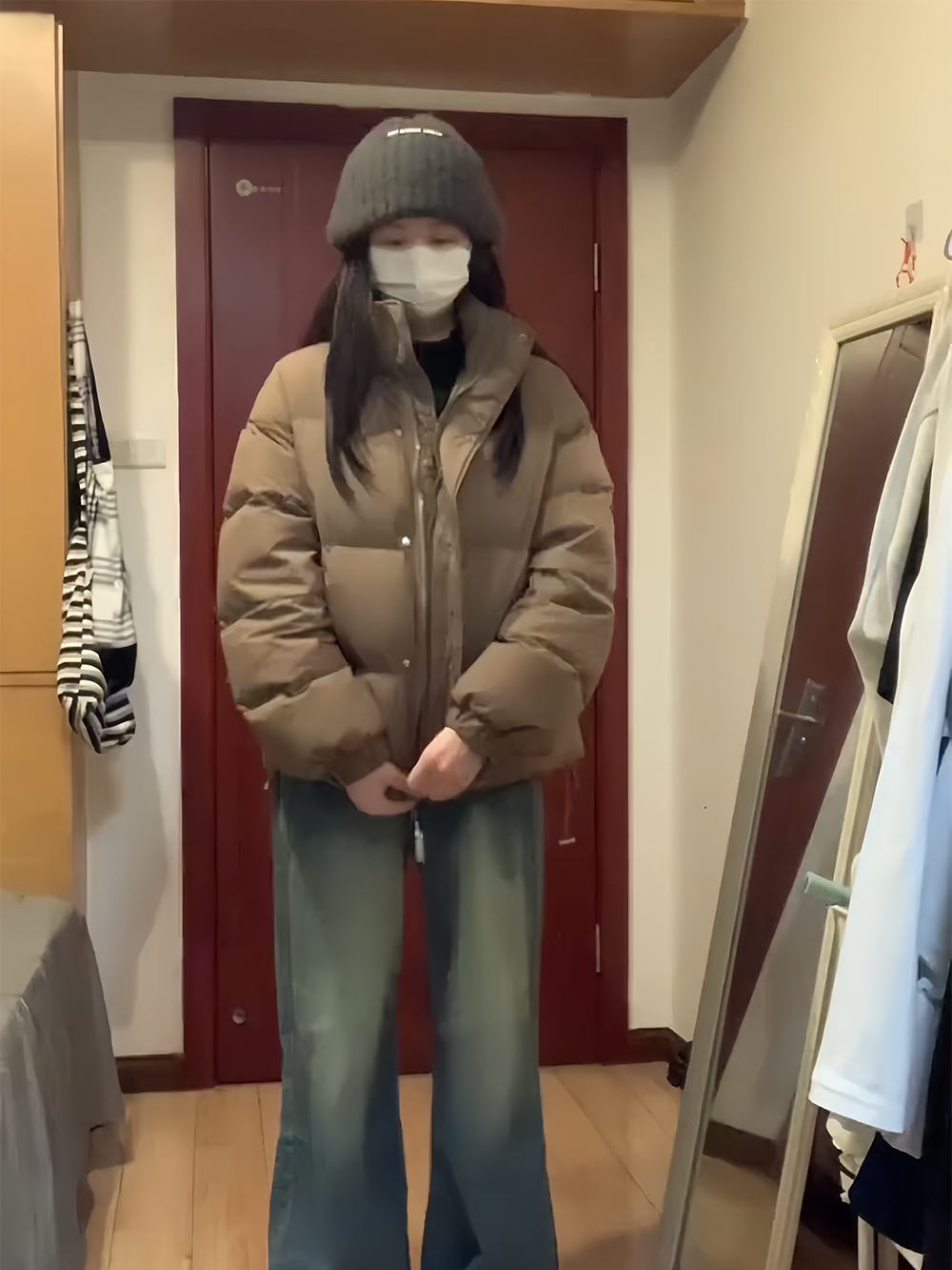 美拉德咖色复古短款棉服外套秋冬新款立领小众显瘦百搭面包服棉衣