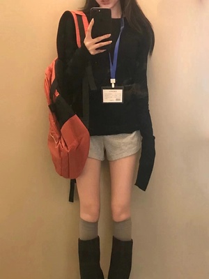 弹力正肩针织修身设计感纯色小众