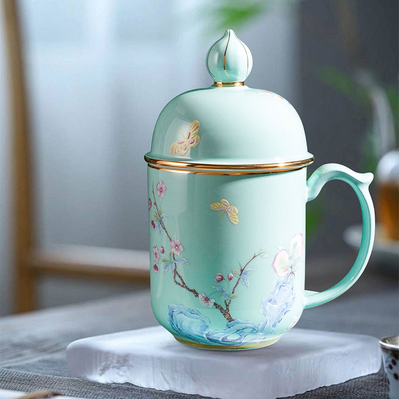 ZGA/宙光带盖陶瓷水杯