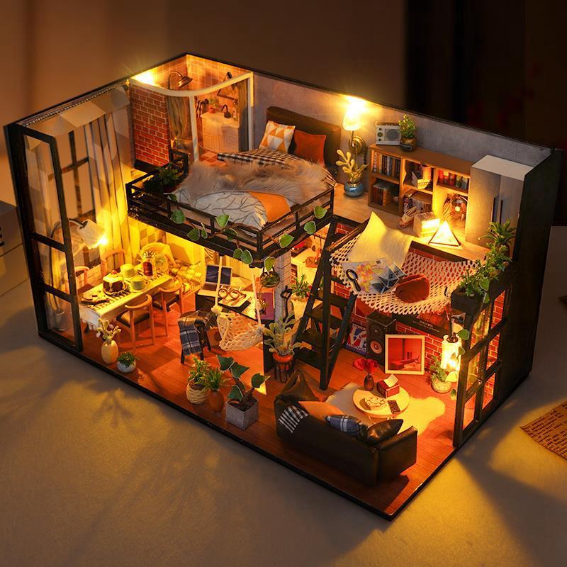 巧之匠手工小屋阁楼别墅小房子场景建筑模型屋生日礼物女生