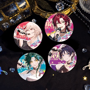 原神周边同人授权镭射双闪吧唧枫原万叶魈流浪者鹿野院平藏徽章