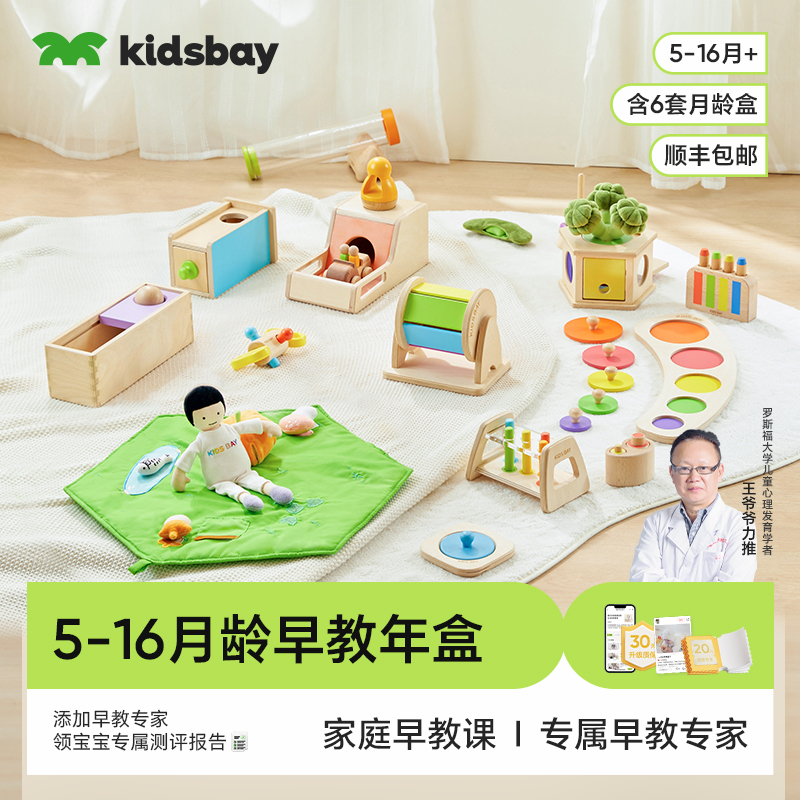 kidsbay0-36月0-3岁年盒蒙氏早教盒子宝宝玩具套装婴幼儿见面礼物