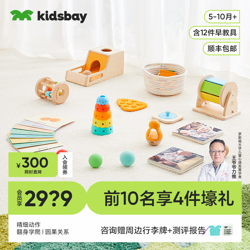 kidsbay5-10月智趣半年盒宝宝蒙氏早教盒子玩具婴儿教具见面礼物