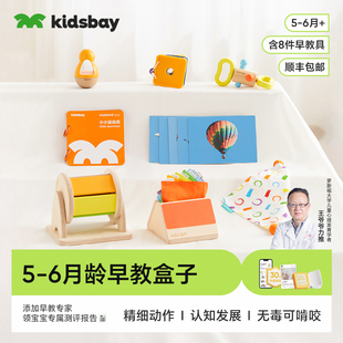 kidsbay5-6月龄盒+年盒婴儿蒙氏早教盒子宝宝实木玩具教具见面礼
