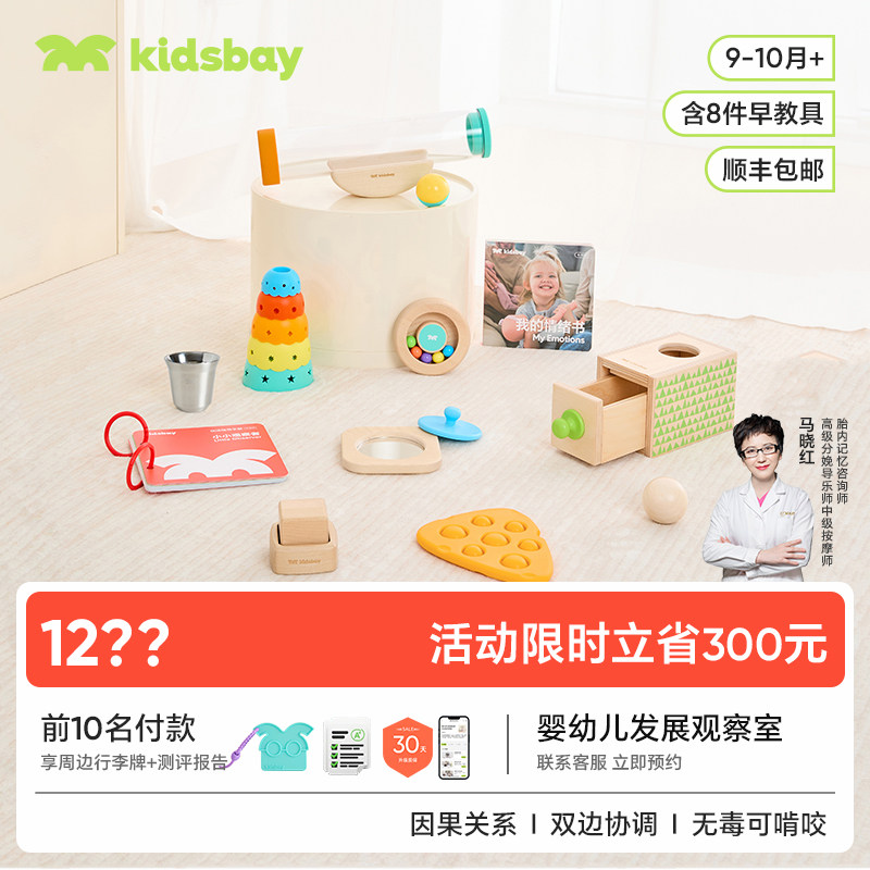 【618直降】kidsbay9-10月龄宝宝早教盒子婴儿蒙氏玩具实木教具