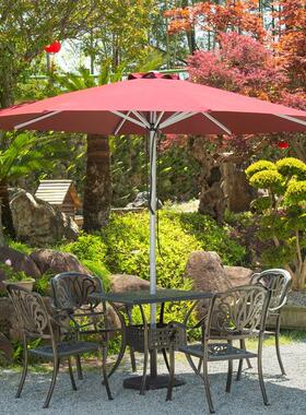 摆户外遮街阳伞商业广告遮阳扳手伞室外餐饮太阳伞全摊799伞铝拉