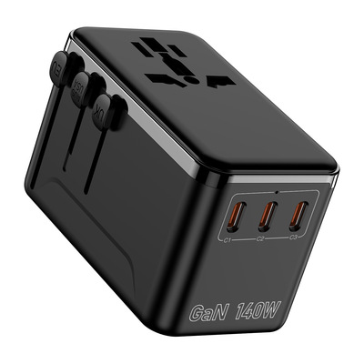 全球通旅行充电器140W转换插座3C1A快充氮化镓GaN多功能适配器