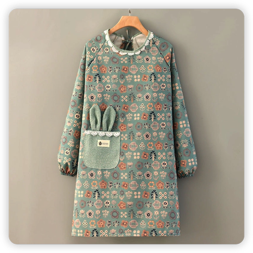 帆布长袖背带围裙防油污耐磨透气家用厨房罩衣新款工作服围腰时尚