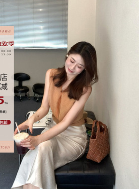 Echoone morning glory 定制高品干爽人丝针织交叉绑带背心女上衣