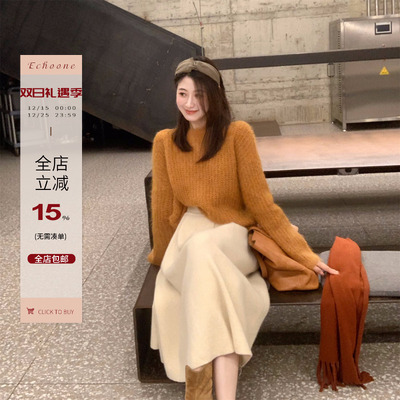 Echoone羊驼毛毛衣女上衣