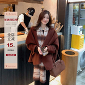 Echoone月下诗 四色双面呢羊绒大衣女高级设计感优雅气质毛呢外套