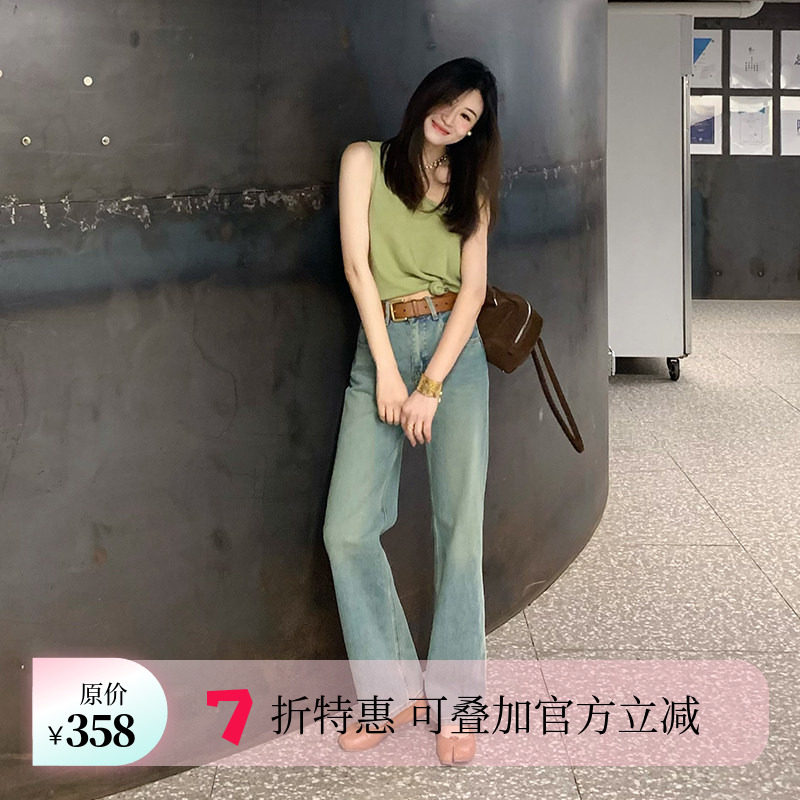 【粉丝福利 7折钜惠】 Echoone 微蓝mojito 牛仔裤女松弛感阔腿裤,女装/女士精品,牛仔裤,淘宝优惠券,粉丝福利购,淘宝优惠卷