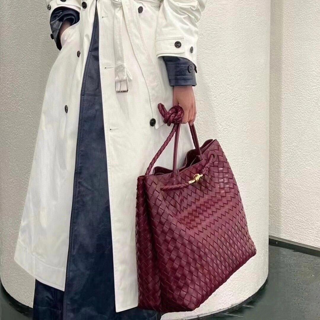 小众设计蝴蝶结金属绳扣编织托特包单肩包手提斜挎复古老钱风女包