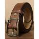 腰 铜扣牛仔裤 腰带男士 真皮加厚层纯牛皮手工覆古别针扣腰带旧时尚