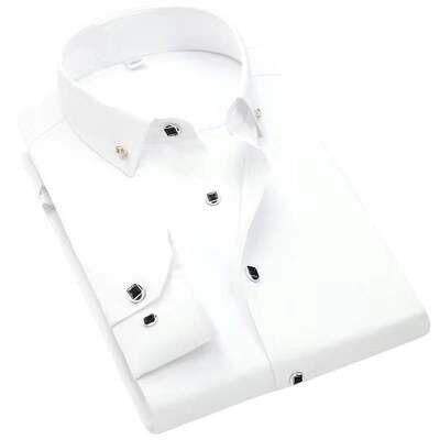 2025男士长袖衬衫商务纯色职业正装韩版白色免烫短袖衬衣百搭衣服