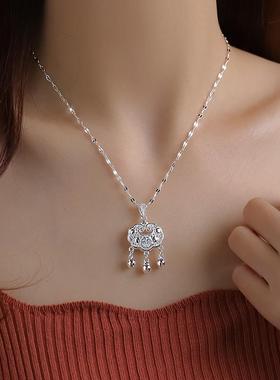 法国Rouje Dsyle925纯银平安锁项链女轻奢小众长命锁吊坠气质颈链