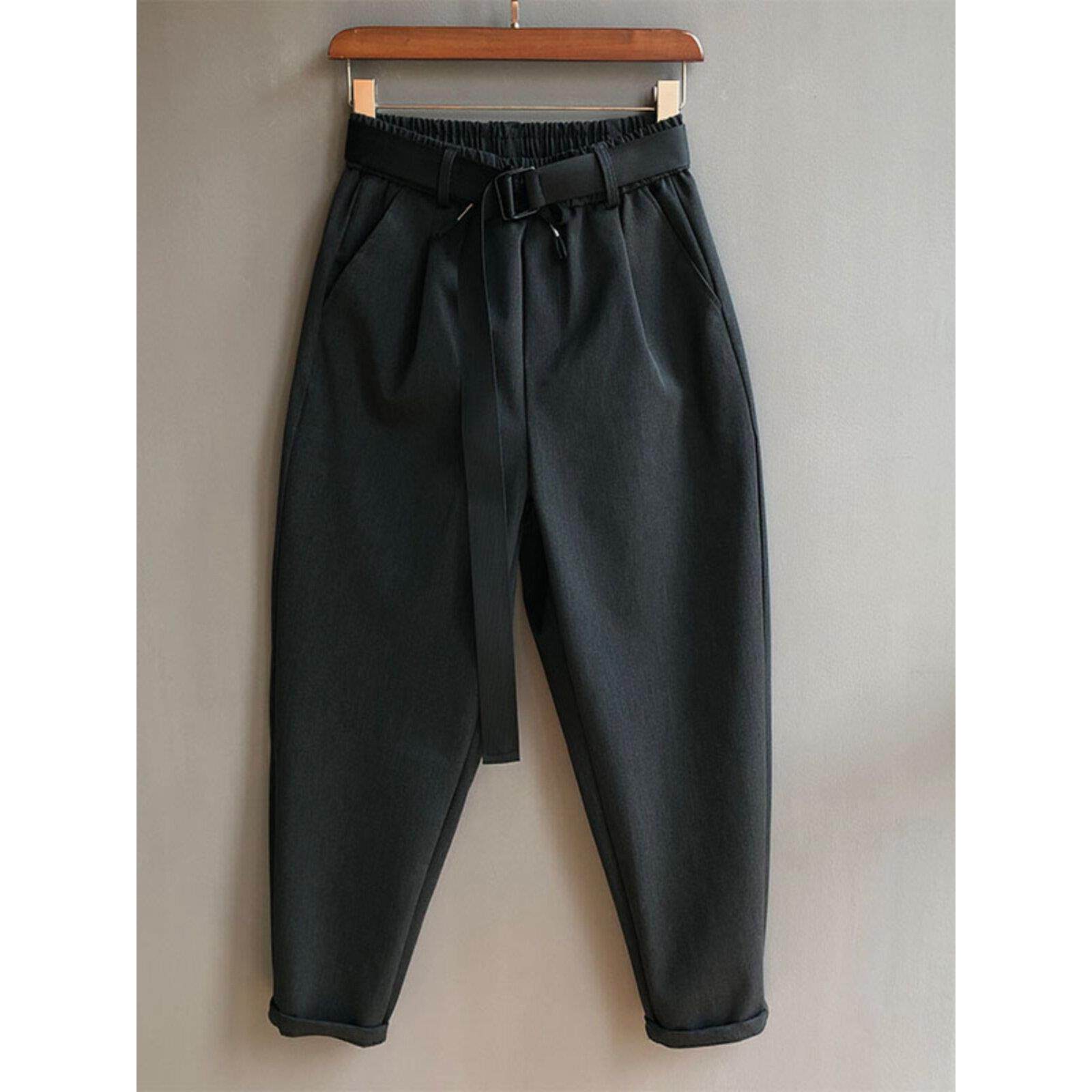 IT ins潮牌哈伦裤男士春秋宽松弹力大档韩版松紧腰垂感休闲西裤