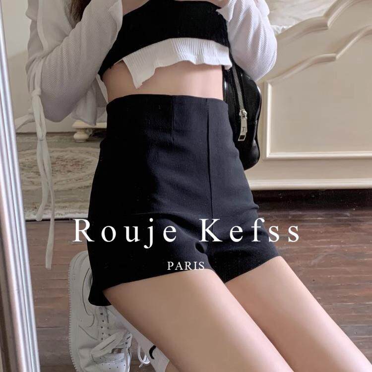 Rouje Kefss法式气质下衣失踪打底短裤女修身紧身弹力高腰安全裤