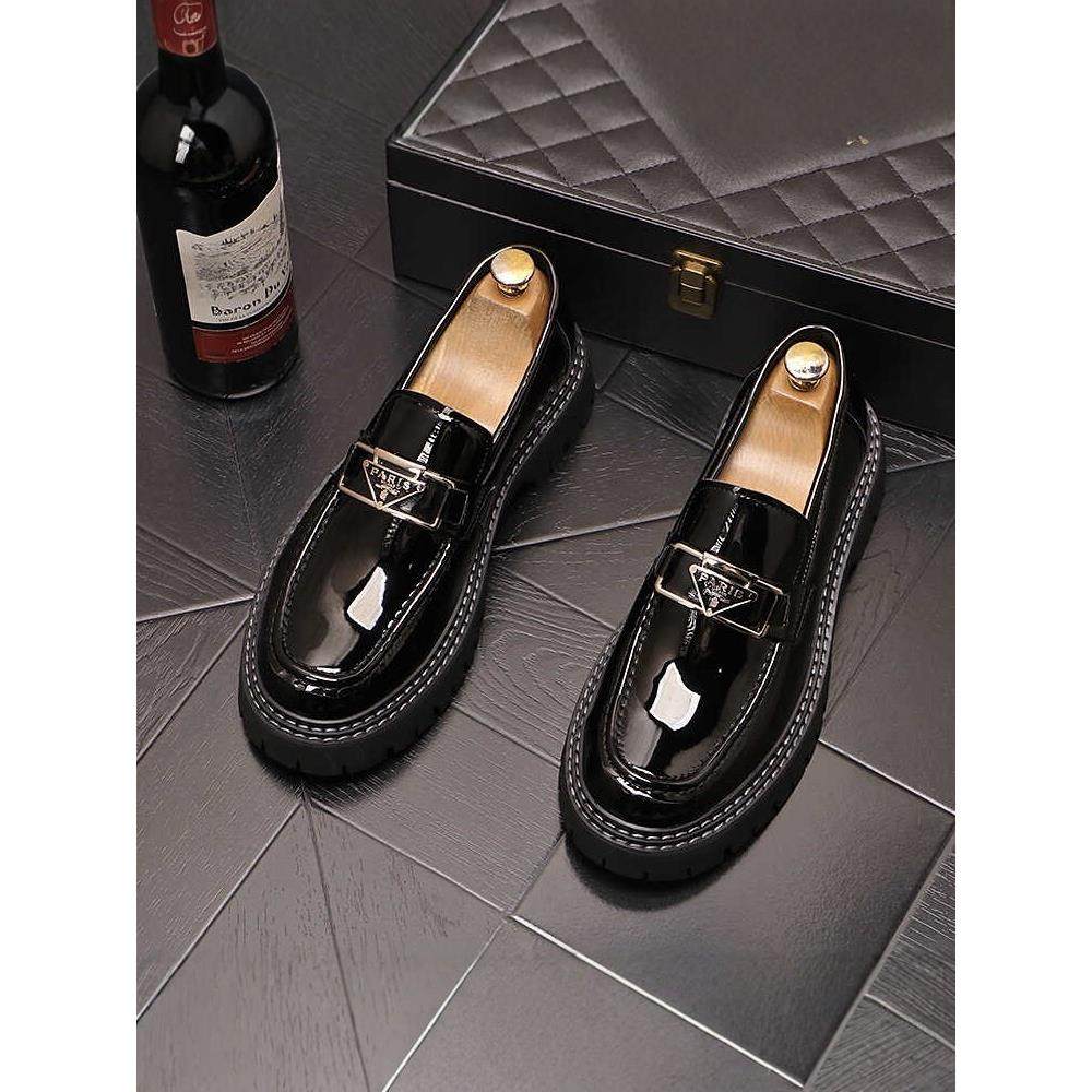 乐福鞋高级感男士厚底休闲皮鞋一脚蹬透气2025新款真皮豆豆鞋男款,流行男鞋,乐福鞋（豆豆鞋）,淘宝优惠券,粉丝福利购,淘宝优惠卷