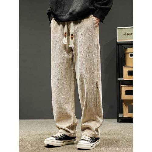 コーデュロイの潮牌灯芯绒裤子男日系工装抽绳束脚卫裤秋季休闲裤