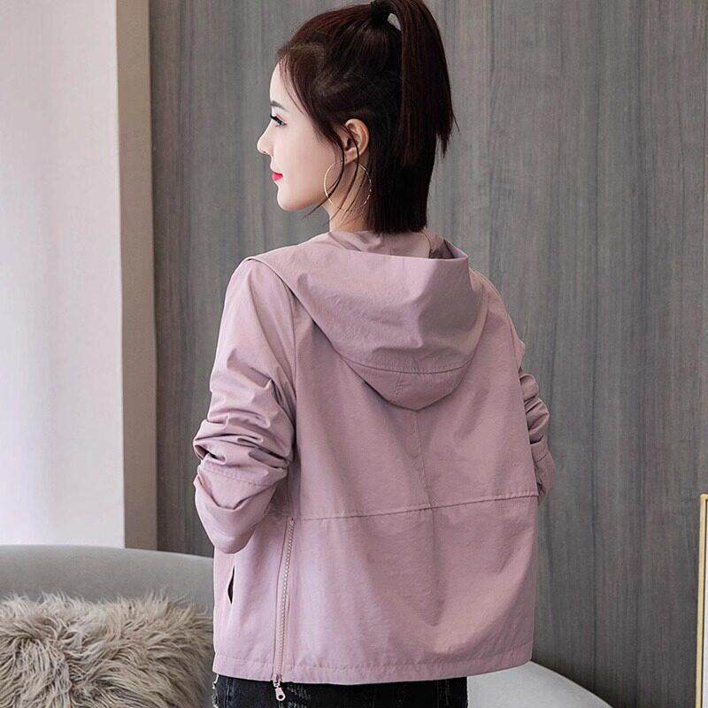 韩版连帽上衣2025春秋休闲时尚小个子女潮薄款减龄女士夹克外套