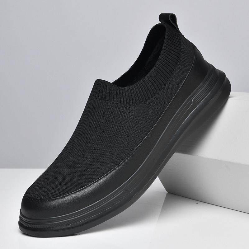 夏季新款男鞋运动休闲鞋男士透气百搭男款鞋子网面鞋一脚蹬跑步鞋